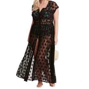 Black Long Lace Cover Up (NWT)